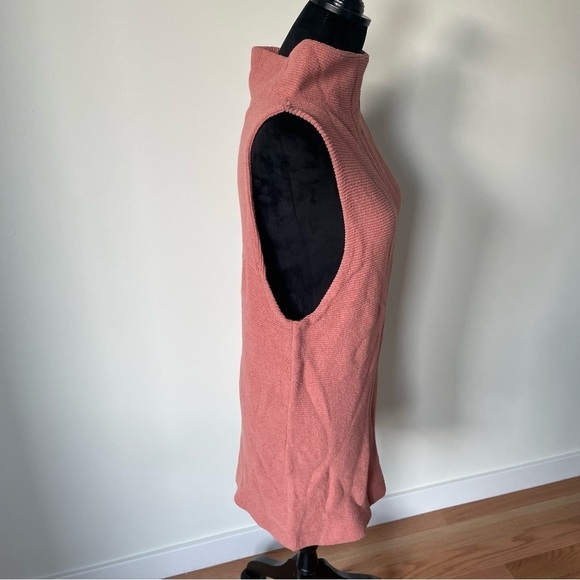 Free People Peach Pink Textured Ribbed Knit Cotton Blend Isla Ottoman Tunic NWT - Picture 8 of 12